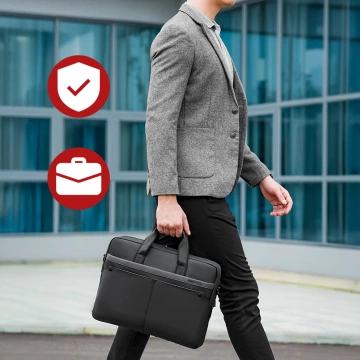 Mark Ryden 15,6"-Laptoptasche, wasserdicht, elegant und geräumig (9 l), leicht (0,5 kg), mit Laptop- und Tabletfach (9,7"), Tragegurt – Schwarz