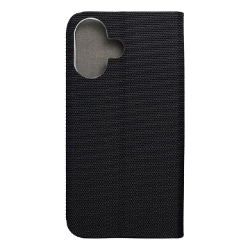 SENSITIVE Book Case für iPhone 16 Schwarz mit 360-Grad-Ständer