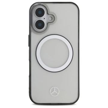 Etui Mercedes für iPhone 16 6,1" MagSafe Transparent Hardcase Gedrucktes Logo