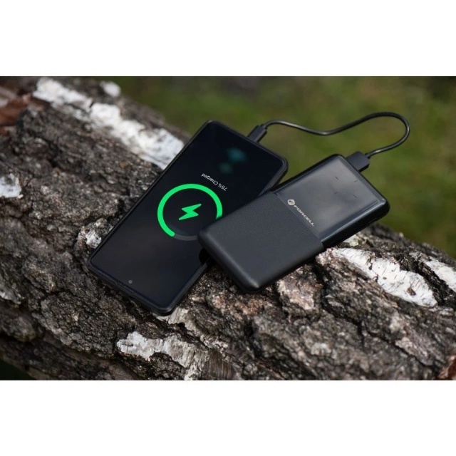 Powerbank Forcell P10k1 10000mAh PD QC 3xUSB LED Slim Czarny