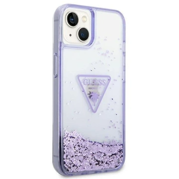 Etui Guess GUHCP14MLFCTPU für Apple iPhone 14 Plus 6,7" filial/lila Hardcase Liquid Glitter Palm Collection