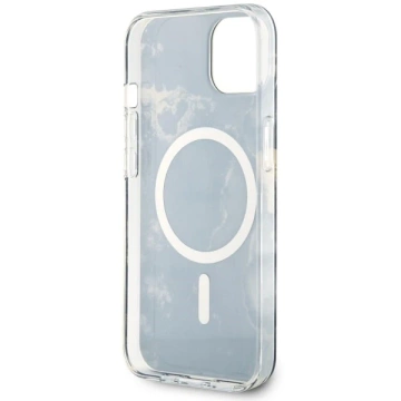 Etui für Telefon Guess GUHMP14MHTMRSK für Apple iPhone 14 Plus 6.7" Czarny/Black Hardcase Golden Marble MagSafe
