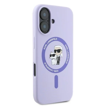 Karl Lagerfeld Hülle für iPhone 16 6,1" Lila MagSafe Hardcase Silikon Karl