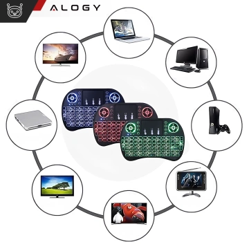 Drahtlose Mini-Tastatur Alogy 3-farbiges Touchpad mit Hintergrundbeleuchtung