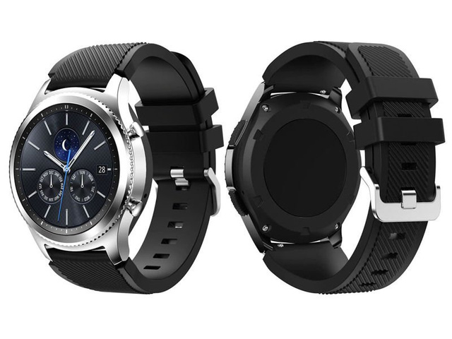 Armband für Samsung Gear S3 / Watch 46mm Gummiband Sportarmband Karbon (22mm)