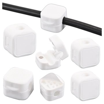 6er-Pack magnetische Kabelhalter von Alogy für Schreibtische, Schränke und Wände, Weiß