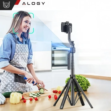 Kijek Selfie Stick Quadrapod Alogy TrackPod 2w1 z uchwytem na telefon i mocowaniem 1/4 Funkcja śledzenia twarzy kompatybilny z iPhone Android