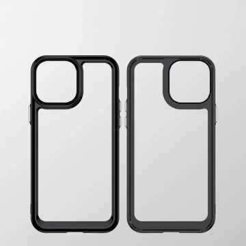 Outer Space Case etui do iPhone 13 Pro Max sztywny pokrowiec z żelową ramką czerwony