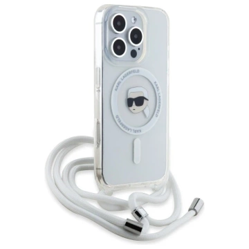 Etui Karl Lagerfeld do iPhone 16 Pro Max 6.9" Magsafe Hardcase Transparent Crossbody IML Karl Head 