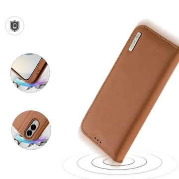 Samsung Galaxy S25 Edge Dux Ducis Hivo Lederhülle Braun