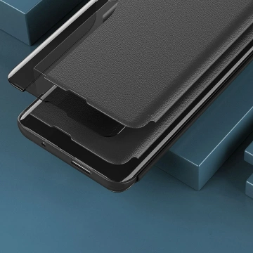 Eco Leather View Case für Samsung Galaxy S23 Plus mit Klappständer schwarz
