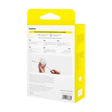 Kabel Baseus Free2Pull Mini 100W USB-C – USB-C 2m Biały