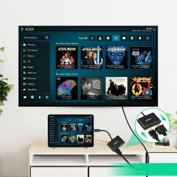 Choetech Adapter USB Typ C (männlich) auf HDMI (weiblich) 4K 60Hz / VGA (weiblich) FullHD 1080p 60Hz schwarz (HUB-M17)
