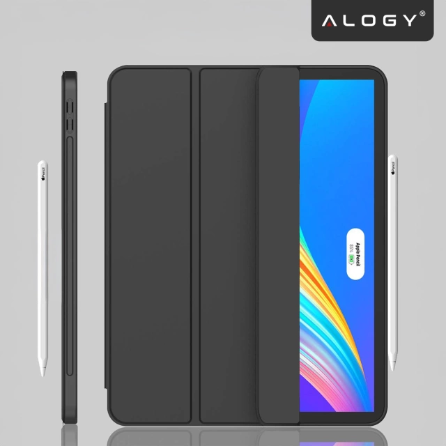 Etui ochronne Alogy Book Cover Pencil Case obudowa z miejscem na rysik do Apple iPad Air 7/6 2025/2024 11", iPad Pro 11 2020 2021 iPad Air 5/4 2022/2020 10.9" Czarne