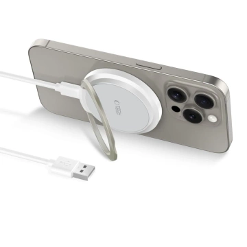 MagSafe Tech-Protect Ladegerät QI15W-A33 Weiß 15W Ständer