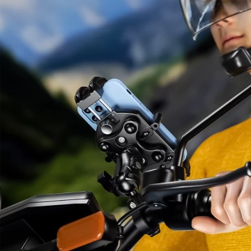 Uchwyt Motocyklowy Rowerowy na kierownicę KEWIG M26-C1 na telefon z systemem przeciwwstrząsowym na motor quada skuter Czarny