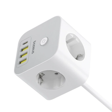 Kostka zasilająca Baseus PowerCombo 7w1 4000W 20W USB-C Biała