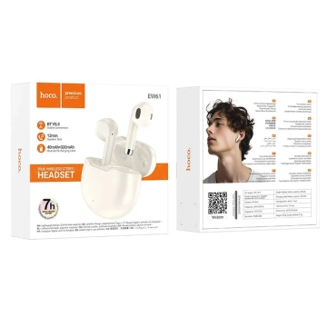 HOCO EW61 TWS Kabellose Bluetooth-Kopfhörer - Milchig mit Ladeetui