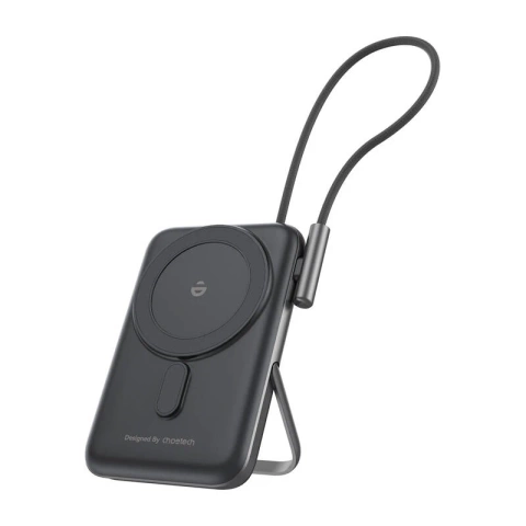 Choetech Black 10000 mAh 20 W PD Magnetische Powerbank USB-C-Kabel Schwarz