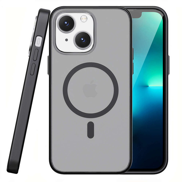 Etui matowe na telefon Alogy MagMat Case do MagSafe obudowa ochronna do Apple iPhone 14 Plus Czarne + Szkło