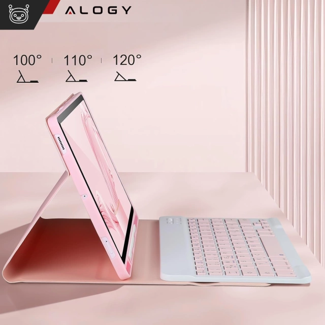 Etui z klawiaturą z miejscem na rysik do Samsung Galaxy Tab S10 FE / S10 Lite / S9 FE 10.9" Alogy Keyboard Case Różowe