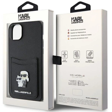 Etui Karl Lagerfeld KLHCP15SSAPKCNPK für iPhone 15 6,1" czarny/schwarz Hardcase Saffiano Cardslot Karl