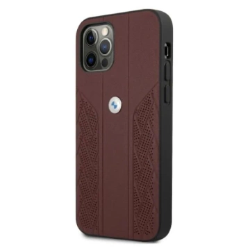 Etui BMW BMHCP12MRSPPR für Apple iPhone 12/ 12 Pro 6,1" Hardcase Leather Curve Perforate