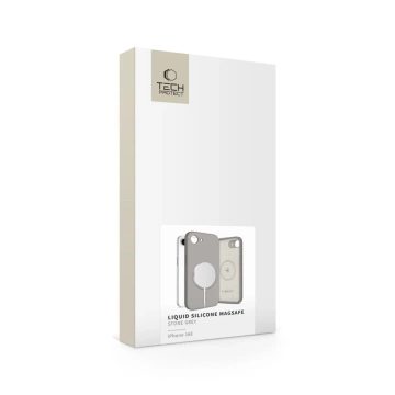 Etui Tech-Protect Liquid Silicone MagSafe iPhone 16e Stone Grey