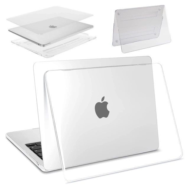 Etui Ochronne do Apple MacBook Air 13 13.6" M2 (2022) / M3 (2024) / M4 (2025), Smukłe i Przezroczyste, Alogy HardCase™ – Transparentne