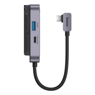 Hub 4w1 Baseus PadJoy-Serie USB-C für USB 3.0 HDMI USB-C PD-Buchse 3,5 mm (Schwarz)
