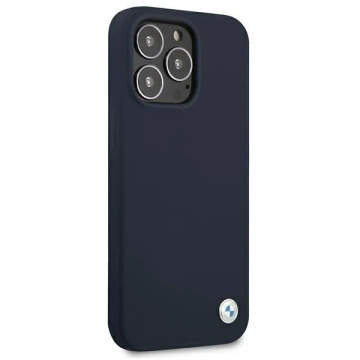 BMW BMHCP13XSTRONG Handyhülle für Apple iPhone 13 Pro Max 6.7" Marineblau/Navy Hardcase Silikon Signatur