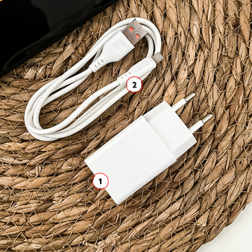 USB-Wandladekabel USB-C Typ C 1 m für iPhone 15 schnell 2,4 A 12 W Denmen Weiß