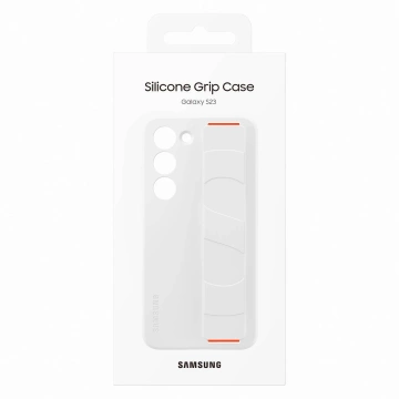 Etui Samsung Silicone Grip Cover do Samsung Galaxy S23 pokrowiec z paskiem na rękę białe (EF-GS911TWEGWW)