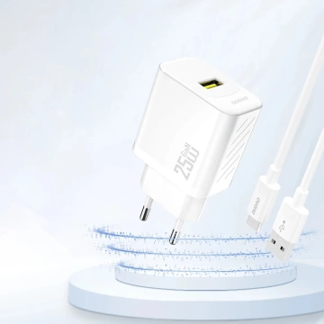 Dudao A27S 25W GaN USB-A Wandladegerät | Schnellladung QC 3.0 - Weiß