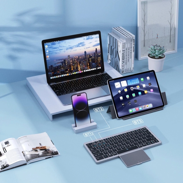 Bezprzewodowa klawiatura Bluetooth Dux Ducis OK Series z touchpadem – czarna