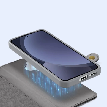 Samsung Galaxy S25 Dux Ducis Lava Lederhülle Grau