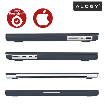 Etui do Apple Macbook Pro 16 2021-2025 (M1/M2/M3/M4) – elastyczna, matowa obudowa ochronna, lekka i odporna – Alogy AirGuard™ Granatowy