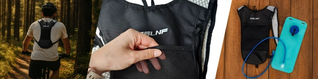 Plecak rowerowy na plecy torba z pojemnikiem bukłakiem 2L na napój dla rowerzysty kolarski do biegania Czarna