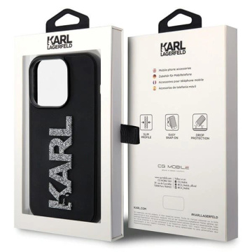 Etui Karl Lagerfeld KLHCP15L3DMBKCK für iPhone 15 Pro 6,1" Zarny/Schwarz Hardcase 3D Rubber Glitter Logo