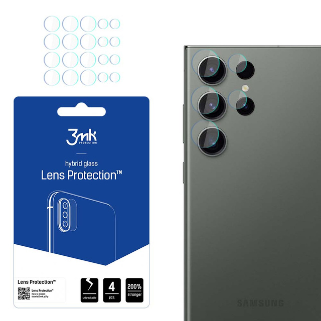 Szkło osłona x4 na aparat obiektyw 3mk Lens Protection do Samsung Galaxy S23 Ultra