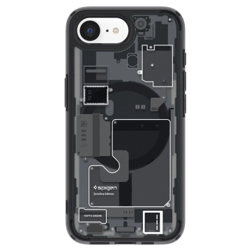 Etui für iPhone 16e Spigen Ultra Hybrid Mag MagSafe Zero One Schwarz