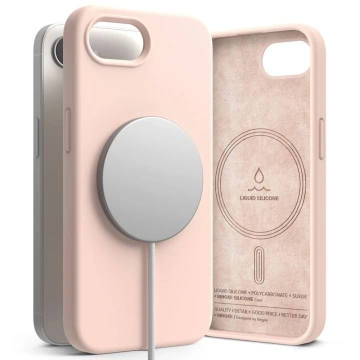 Etui Ringke Silicone Magnetic MagSafe für iPhone 16e Pink Sand