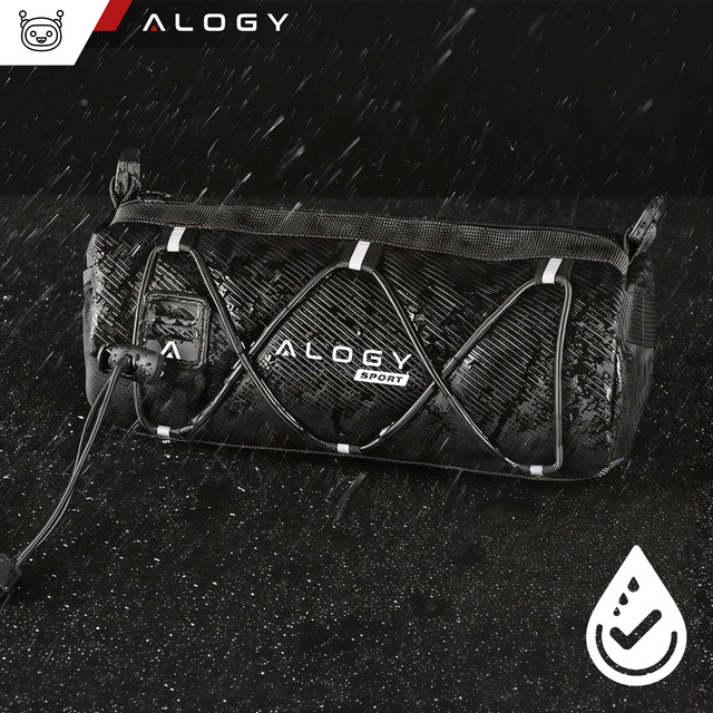 Torba rowerowa sakwa 2.5L uchwyt na rower kierownicę ramę saszetka etui pokrowiec 23.6x10.5x10cm (S) Alogy Sport czarna