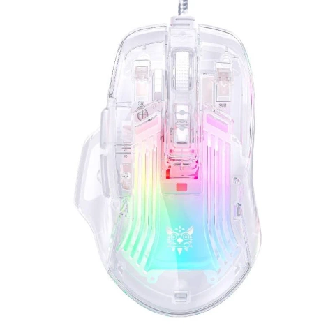 Onikuma CW923 RGB Kabelgebundene Gaming-Maus 12800 DPI Transparent