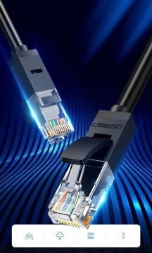 Kabel UGREEN Ethernet Patchkabel RJ45 Cat 6 UTP 1000Mbps 5m schwarz (20162)
