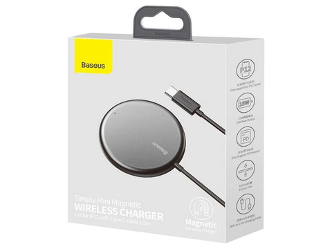 Baseus Magnetisches Qi-Ladegerät für iPhone 12 15W Schwarz