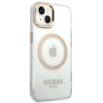Etui Guess GUHMP14MHTRMD für Apple iPhone 14 Plus 6,7" złoty/gold Hard Case Metal Outline Magsafe