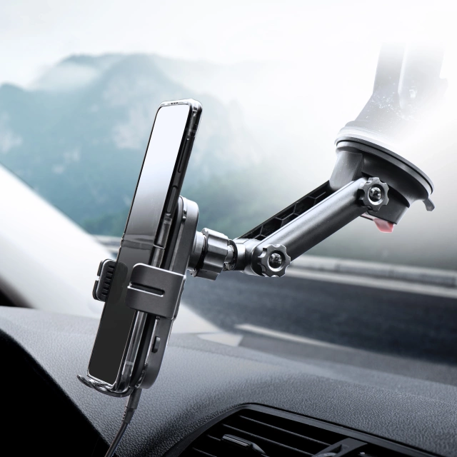 Uchwyt Samochodowy Ładowarka FORCELL F-GRIP HS4 Indukcja 15W czarny