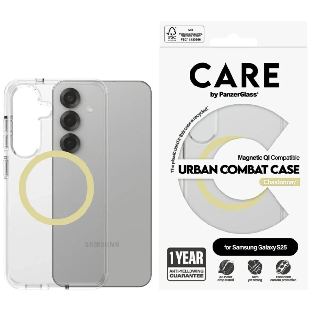 Etui do Samsung Galaxy S25 CARE by PanzerGlass Flagship Urban Combat Chardonnay QI