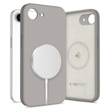 Etui Tech-Protect Liquid Silicone MagSafe iPhone 16e Steingrau